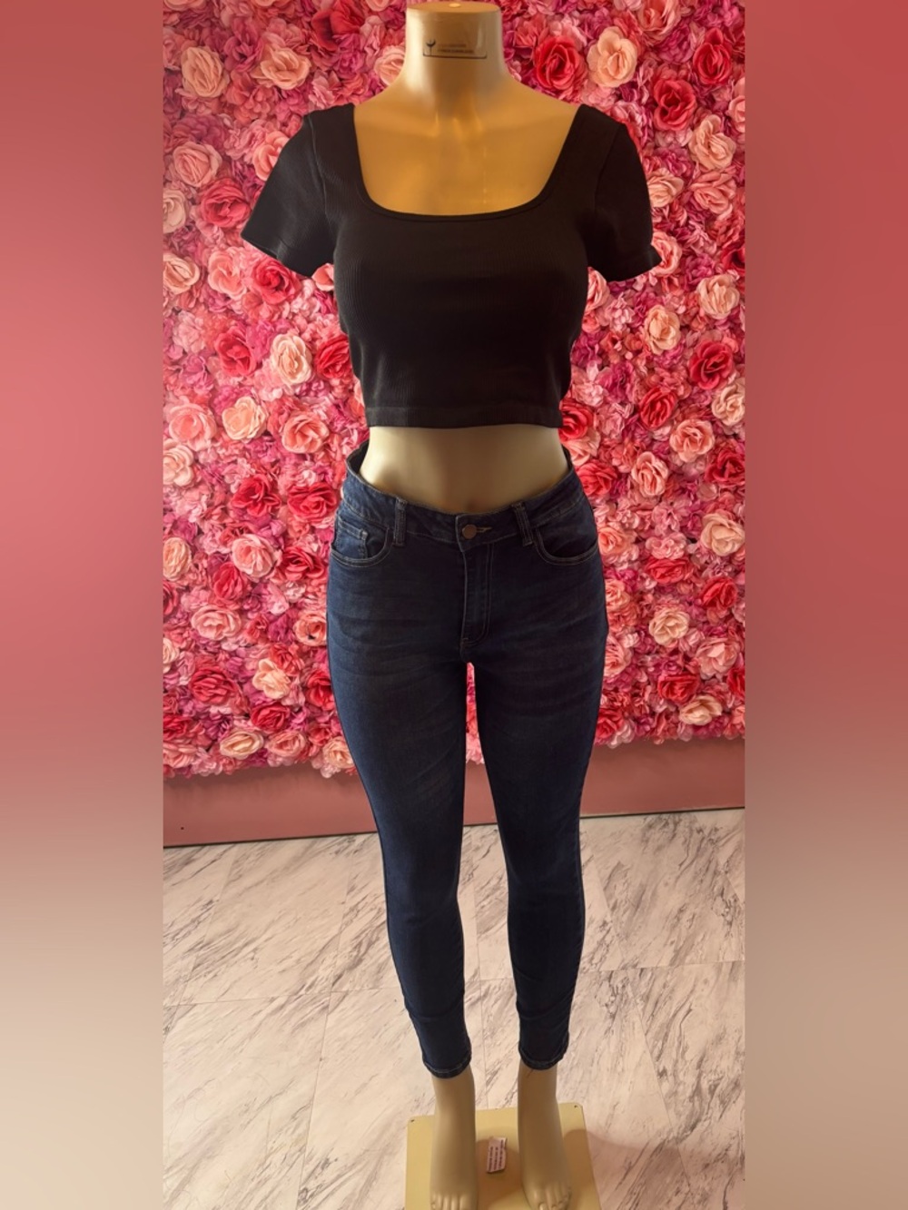 Bold Dark Blue Skinny Jeans by Fashion Nova(match-up#6)(2jeans-1top)